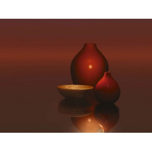 Red Vases with Bowl (08267)